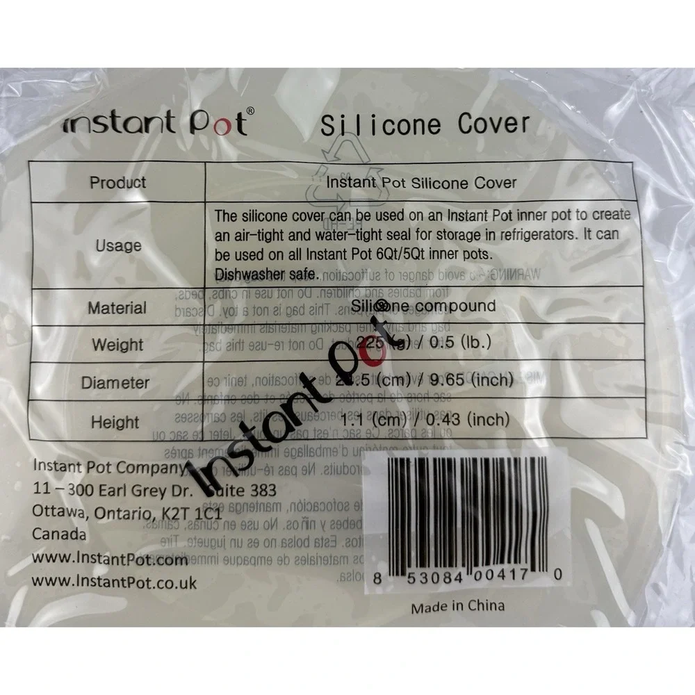 Genuine Instant Pot Silicone Cover Lid 6 Qt 5 Qt Air Tight Storage Cover NEW